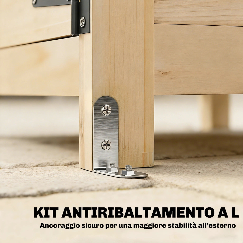 Armadio Esterno: Casetta Giardino con Porta Ventilata e Kit Antiribaltamento.