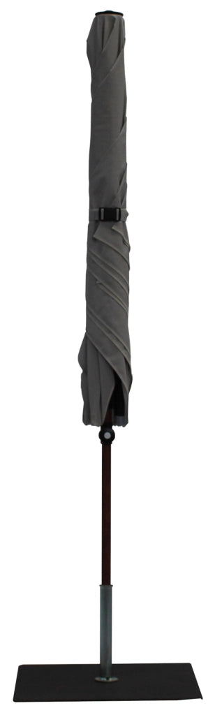 Ombrellone da Giardino 2x2 m Palo Ø38 mm in Alluminio Effetto Legno Tessuto Olefin Trend Wood Grigio