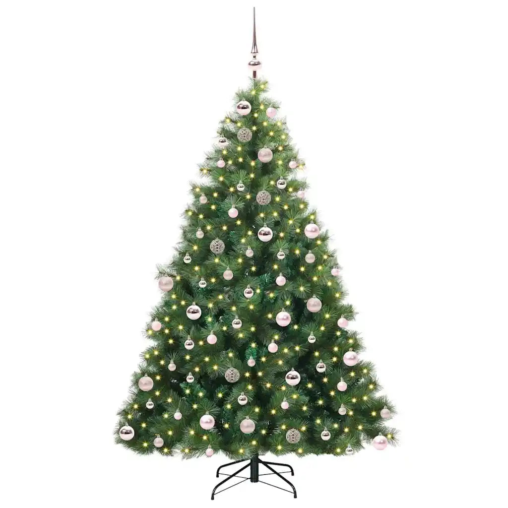 Albero di Natale | Decorazioni natalizie artificiale con 300 LED Verde 180 cm PE e PVC