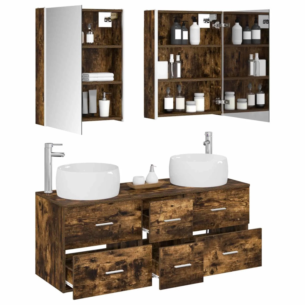 Set di mobili per il bagno 5 pcs Rovere Fumo 3407051