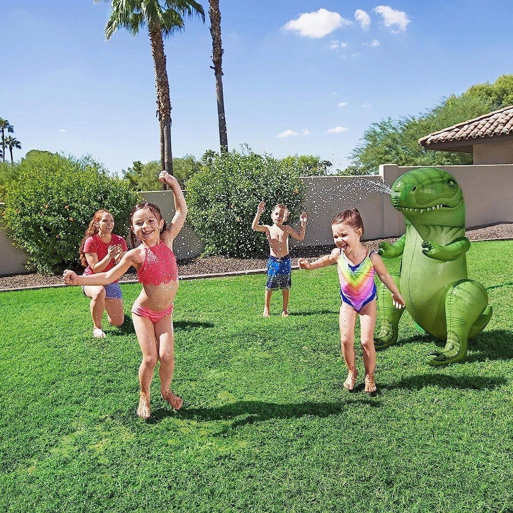 Trade Shop - Gioco Spruzza Acqua A Forma Di Dinosauro 9x75x122cm Bambini 3 Anni Giardino 52294 -