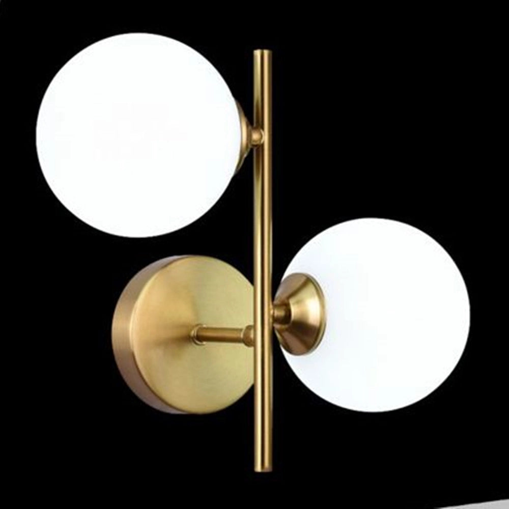 Trade Shop - Applique Da Parete Lampada Da Muro In Metallo Bronzo Con 2 Sfere Attacco G9 Ip20 Aq42 -