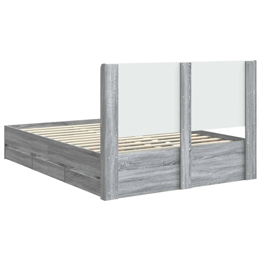 Struttura del letto con stoccaggio e testata Grigio Sonoma 3413970