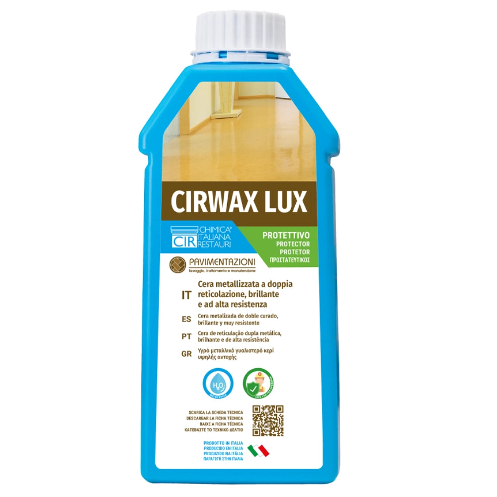 Cera metallizzata pavimenti ad alta resistenza effetto lucido cirwax lux da 1 lt