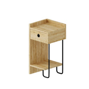 Comodino in legno sinistro "Sirius" - 32 x 30 x 61 cm - Beige