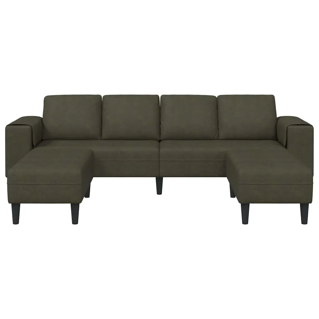 Set di divani 3 pcs Verde militare Pelle scamosciata sintetica