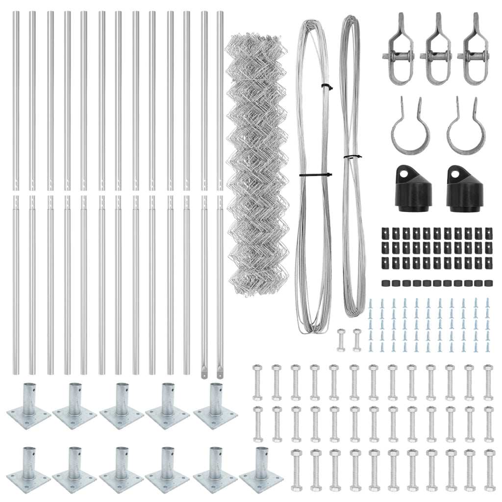 Recinzione a Maglie Metalliche Set di 2 Galvanizzata