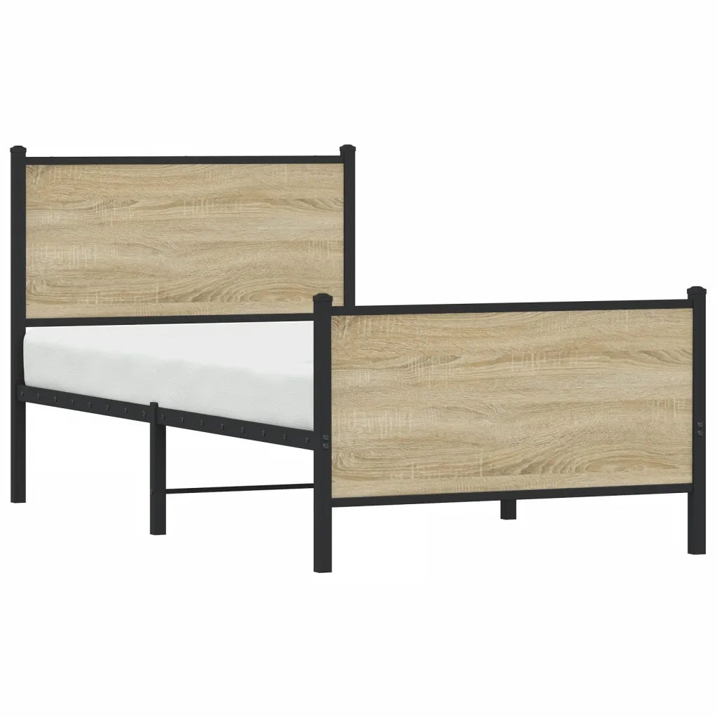 Giroletto senza Materaso in Metallo Rovere Sonoma 75x190 cm 4007724