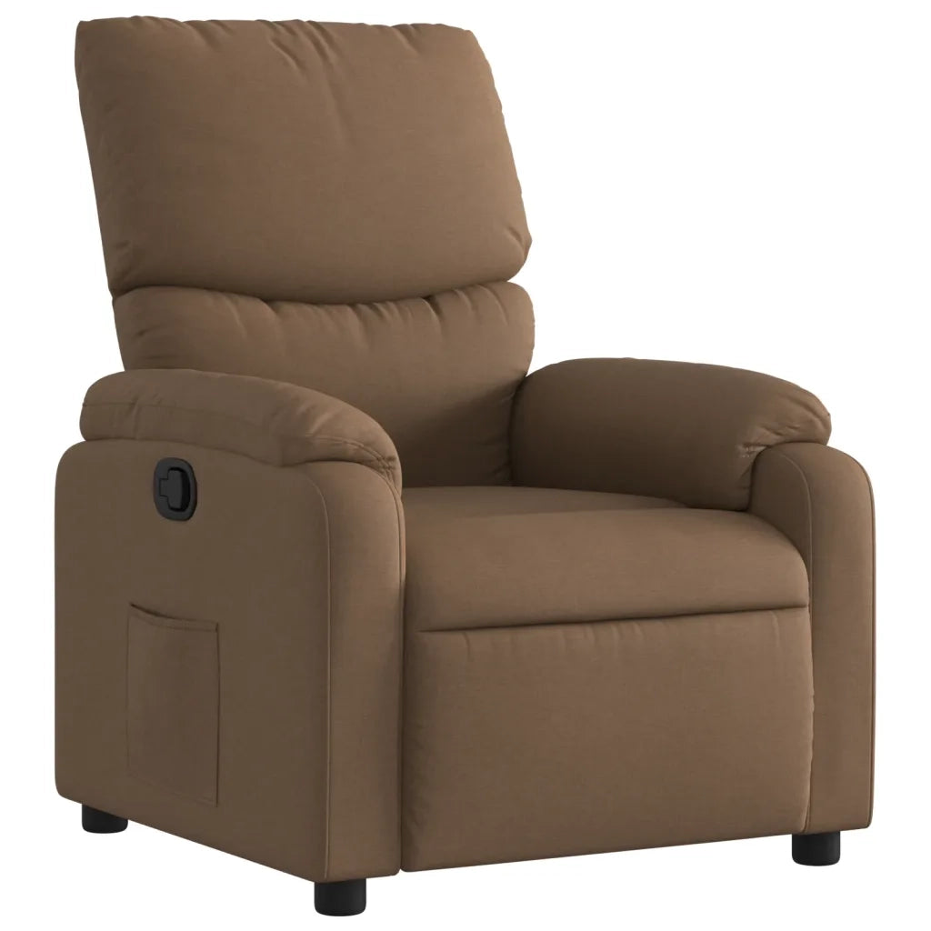 Divano Sedia-Poltrona Reclinabile in Tessuto Marrone 557822