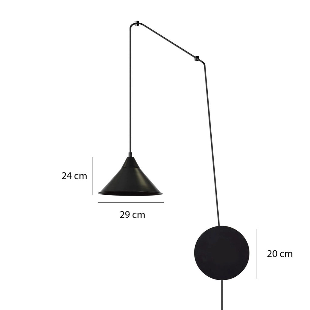 Lampada a parete ABRAMO in acciaio nero opaco