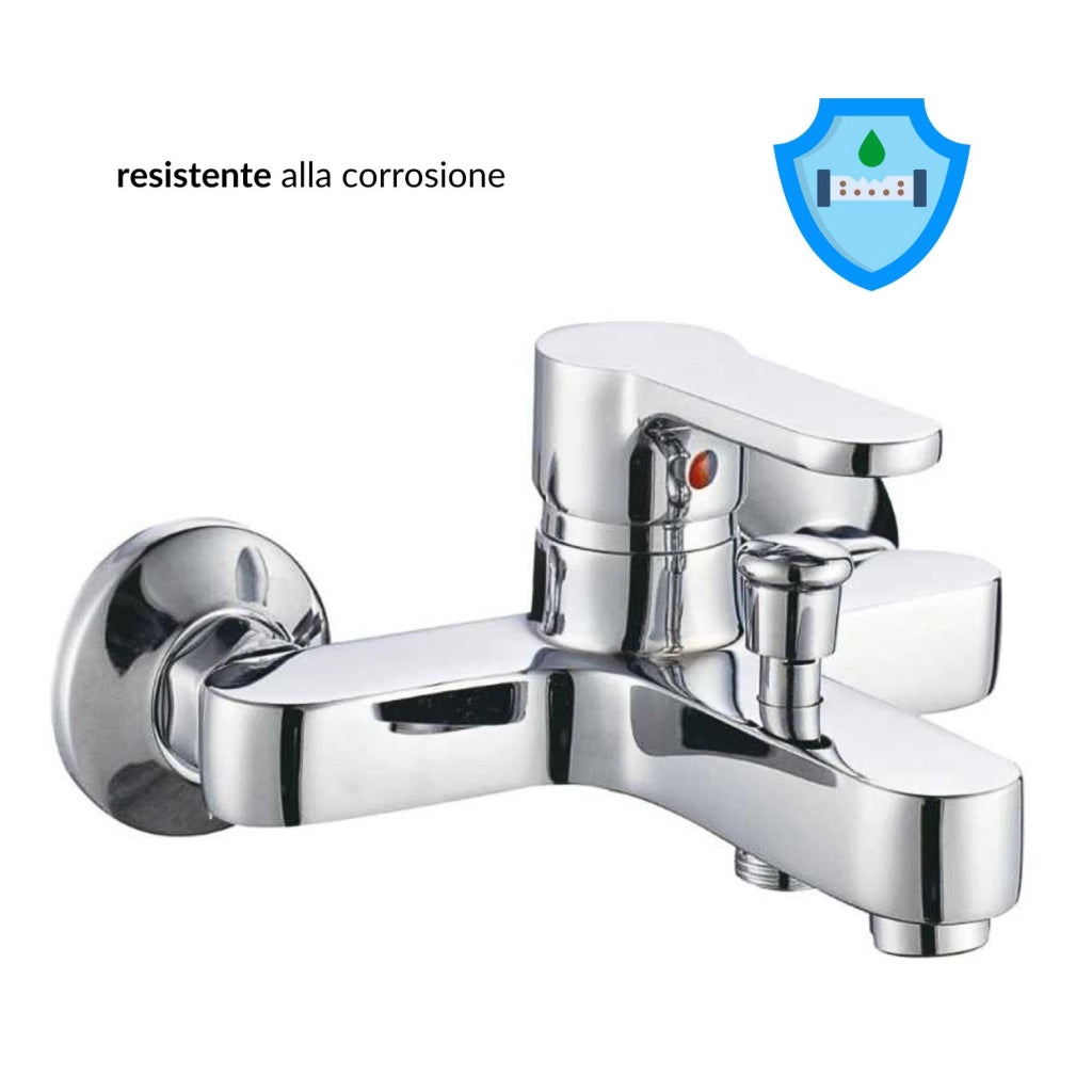 Miscelatore esterno vasca con deviatore rubinetto monocomando cromato *** finitura- cromo lucido, confezione 1