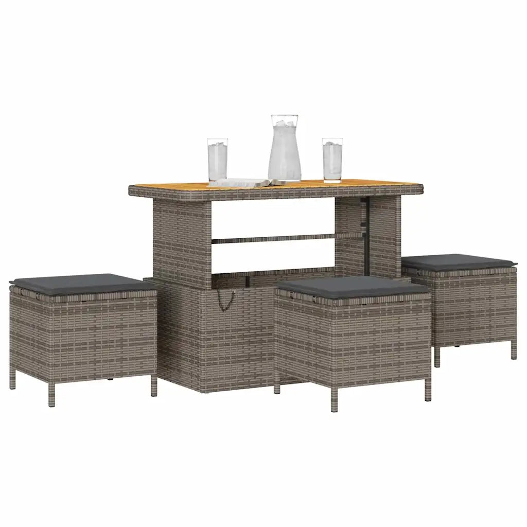 Set da Pranzo per Giardino | Set Salotto da Giardino Grigio polyrattan
