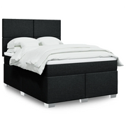 vidaXL Giroletto a Molle con Materasso Nero 140x190 cm in Tessuto