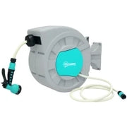 Avvolgitubo Automatico a Parete e Portatile Lunghezza 30+2 m, Sistema di Blocco e 7 Getti, Verde