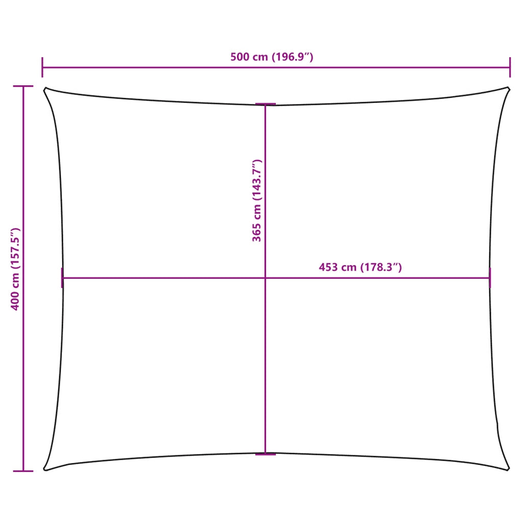 Parasole a Vela Oxford Rettangolare 4x5 m Nero 135766