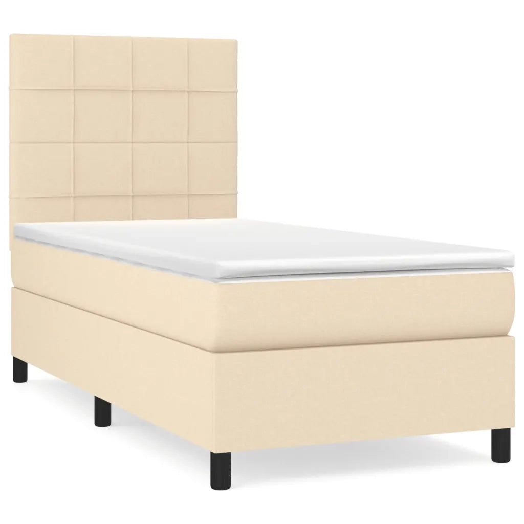 Giroletto a Molle con Materasso Crema 90x190 cm in Tessutocod mxl 123614