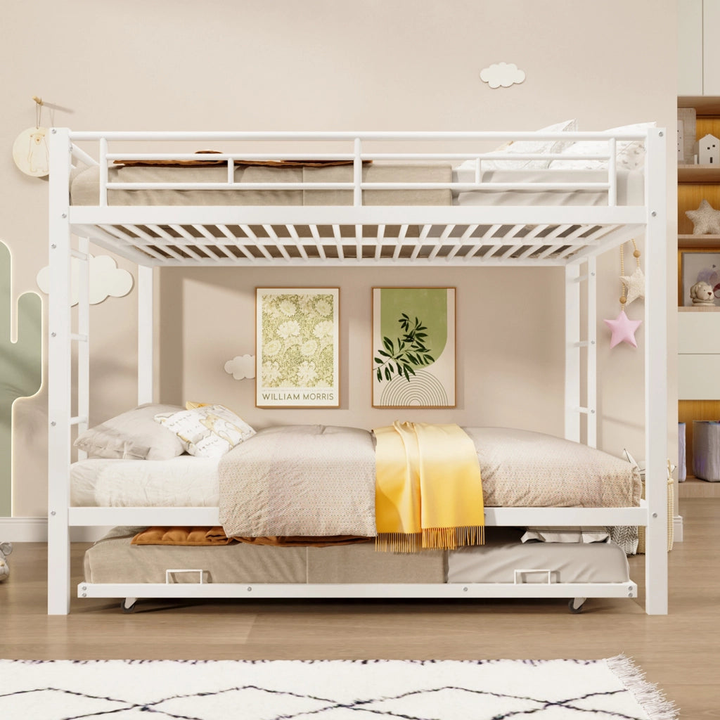 LETTO a castello con letto estraibile 140x200 cm Metallo Bianco