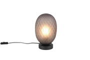 Lampada da tavolo FACETTE vetro fumé nero E27 Trio
