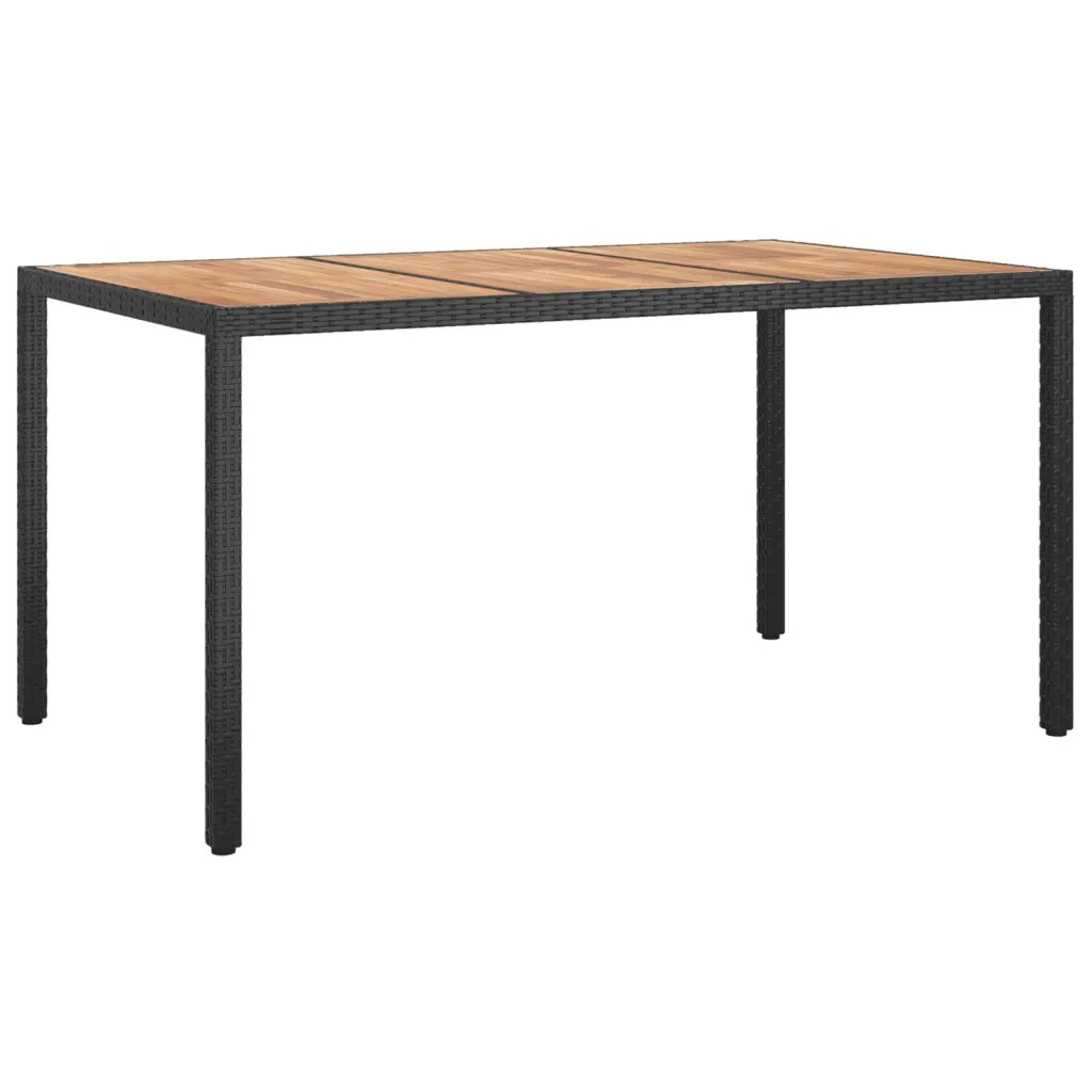 Set da Pranzo da Giardino 5 pz Nero con Cuscini in Polyrattan 3187390