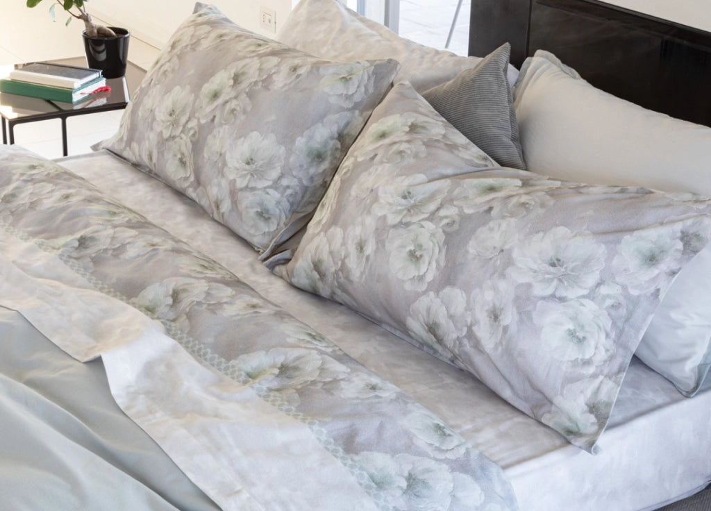 Completo Lenzuola Letto In Flanella 100% Puro Cotone Modello Bormio Dis. 2505 - 1 Piazza singolo - Grigio 113