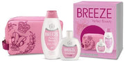 BREEZE CONFEZIONE REGALO DONNA ROSA DEODORANTE PROFUMATO + DOCCIA SHAMPOO 400 ML + BEAUTY DA VIAGGIO