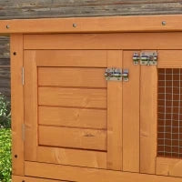 Gabbia a Due Piani per Conigli, Conigliera da Esterno in Legno di Abete, 90x45x90 cm, Legno e Verde