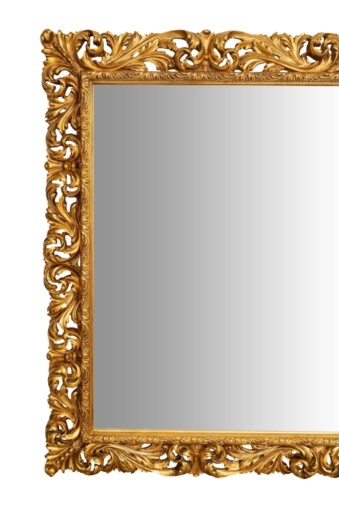 Biscottini SPECCHIERA DA PARETE IN LEGNO FINITURA FOGLIA ORO ANTICATO MADE IN ITALY