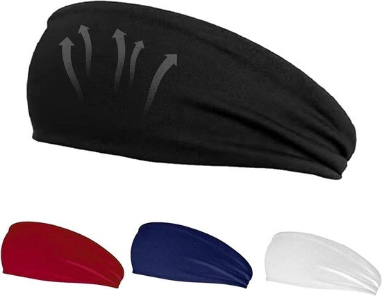 Set di 4 fascette elastiche per attività sportive - assorbe il sudore - adatte per bicicletta, pallacanestro, yoga - universali - ideali per allenamenti di fitness