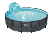ELITE - PISCINA CON TELAIO IN VIMINI - 5,49 mx 1,32 m, Vimini scuro (Spina di pesce)
