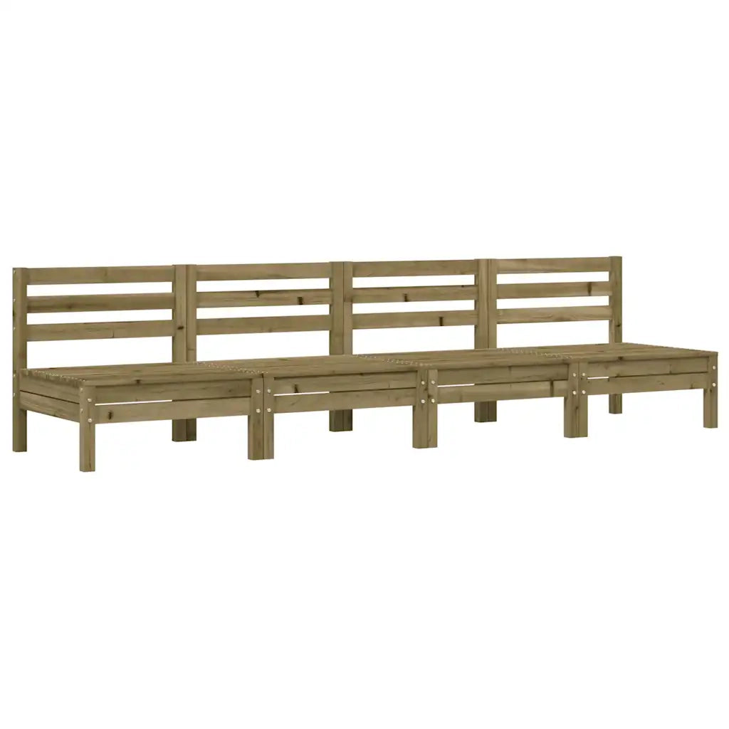 Divano da esterno-Divani Senza Braccioli da Giardino 4pz Legno di Pino Impregnato