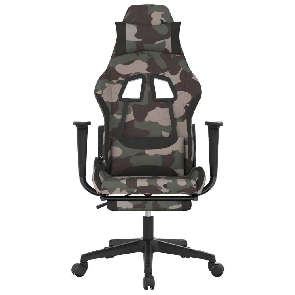 Sedia da Gaming con Poggiapiedi Mimetico e Nero in Tessuto 3143752