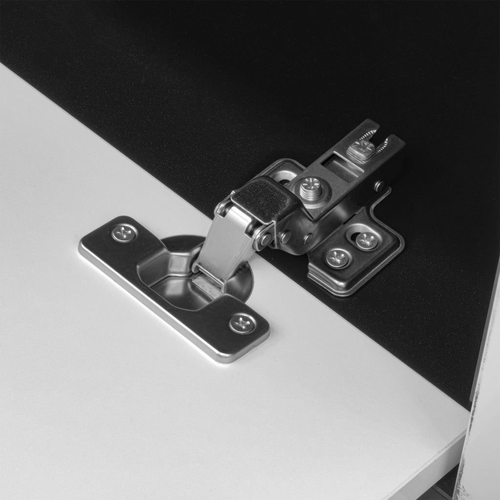 OKWISH Mobile TV con Vano Chiuso e Spazio Aperto, LED USB, Finitura Lucida, per Soggiorno, MDF, 180 x 35 x 30 cm
