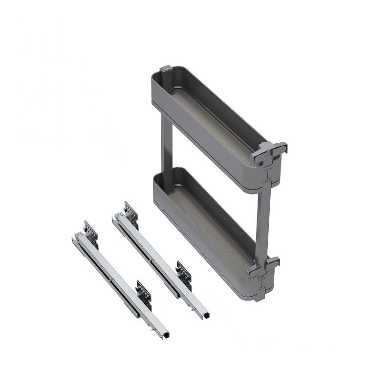 Carrello estraibile Supra con fissaggio inferiore con chiusura softt, modulo 400mm, Acciaio, Cromato
