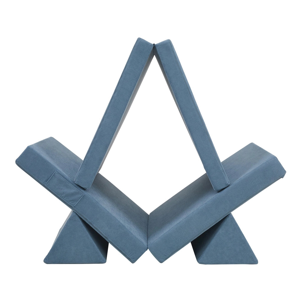 Set divano e poltrona da gioco in velluto a coste 5 pezzi 150 x 66 x 46 cm blu 03_0009146
