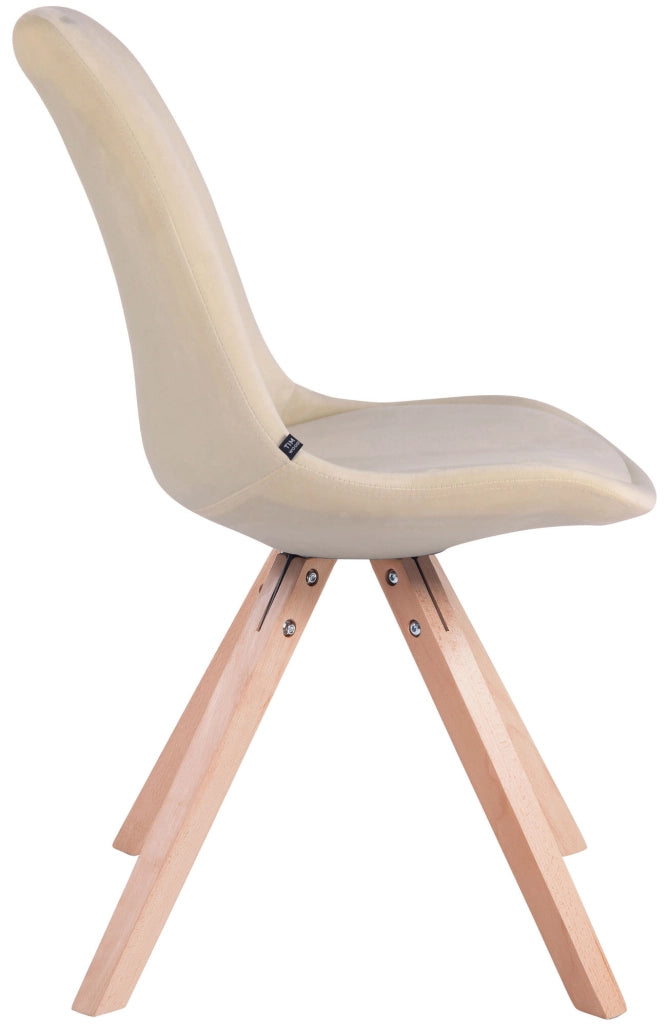 Set di 4 sedie Toulouse Velvet Square crema,natura