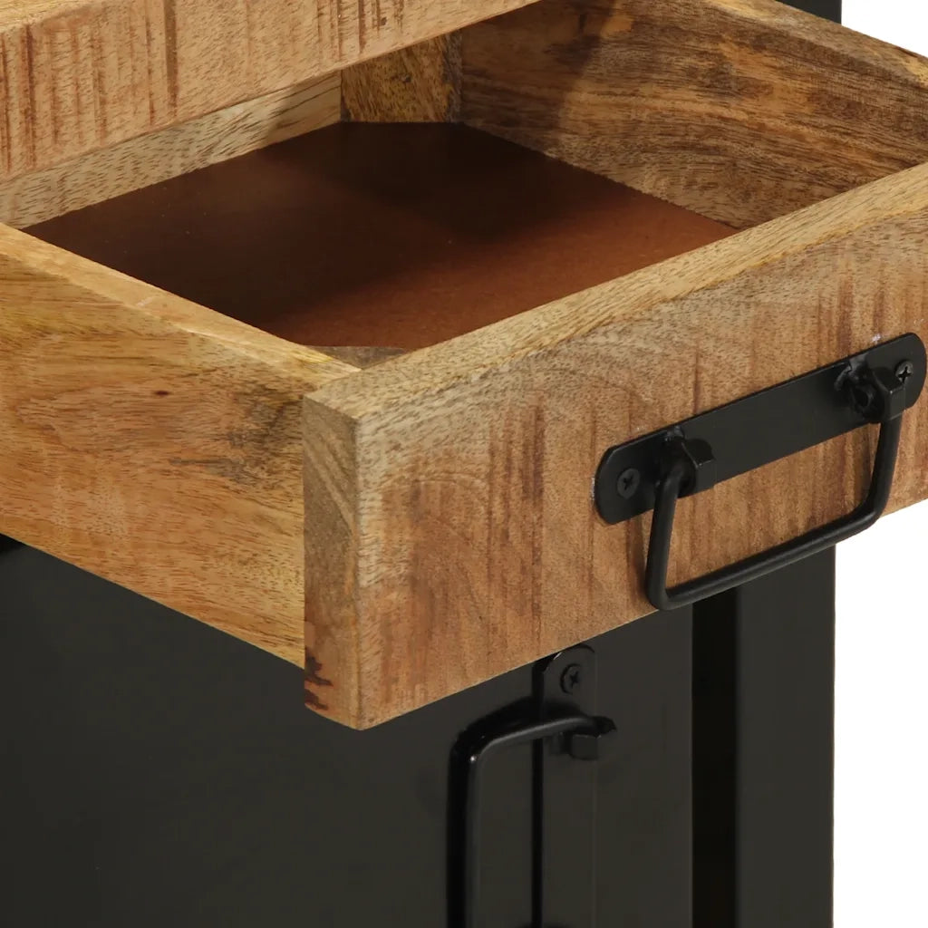 Comodino 40x30x50 cm in Legno Massello di Mango Grezzo