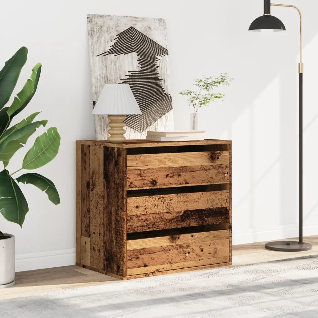 vidaXL Cassettiera Angolare Legno Antico 60x41x58 cm Legno Multistrato