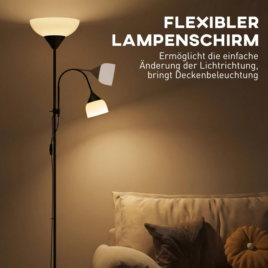 Lampada da terra con 3 colori luce e collo flessibile ¨C zephmum ¨C Nero