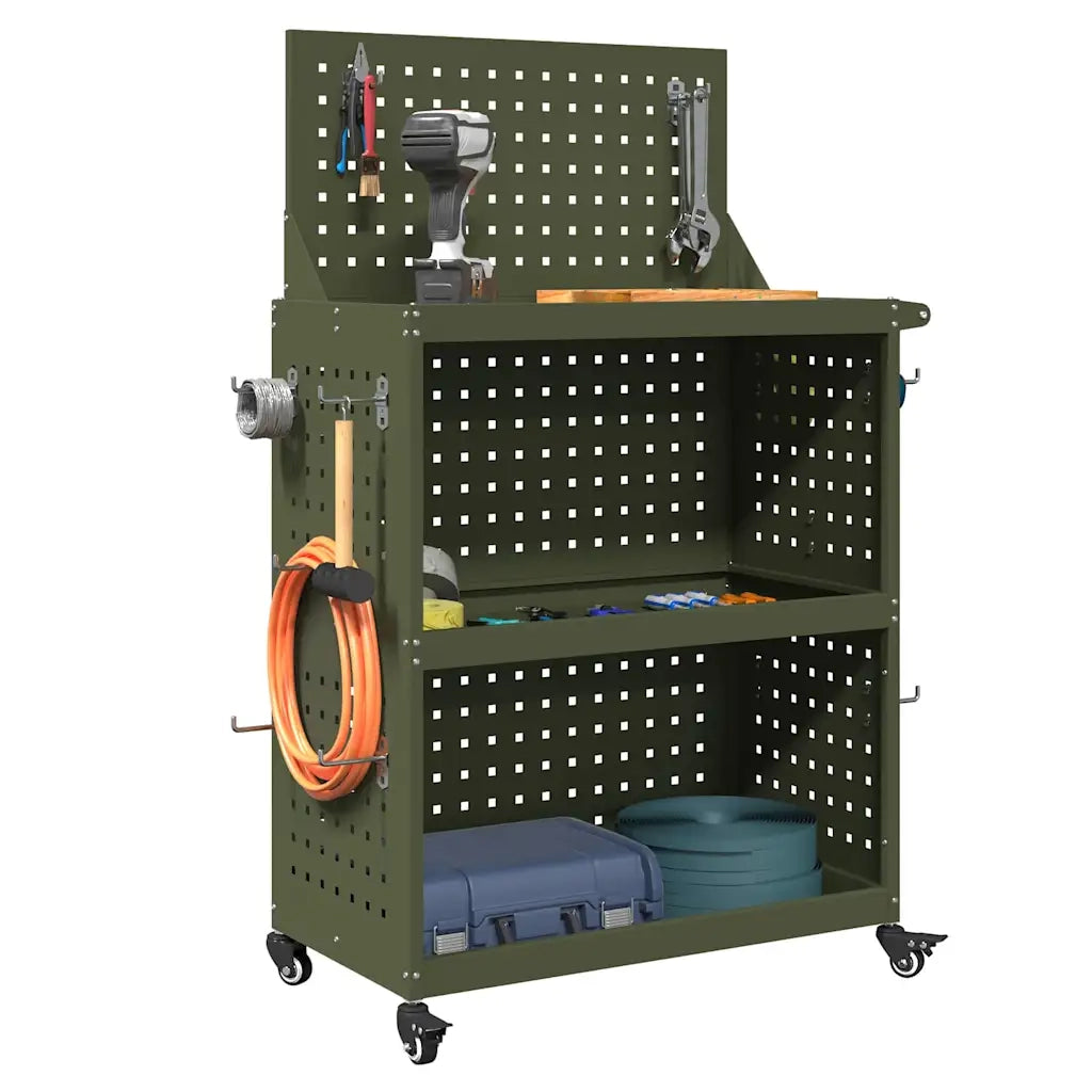 Carrello per Attrezzi con ruota Verde oliva 65 x 35 x 111 cm CFW6973430