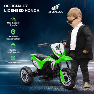 Moto Elettrica per Bambini 3 Ruote 6V con Licenza Honda CRF450RL Verde