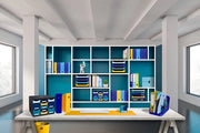 Contenitore per rifiuti realizzato con plastica riciclata, 15 litri con maniglie. Un contenitore per rifiuti elegante e robusto in un design moderno blu marino con certificazione Blue Angel.