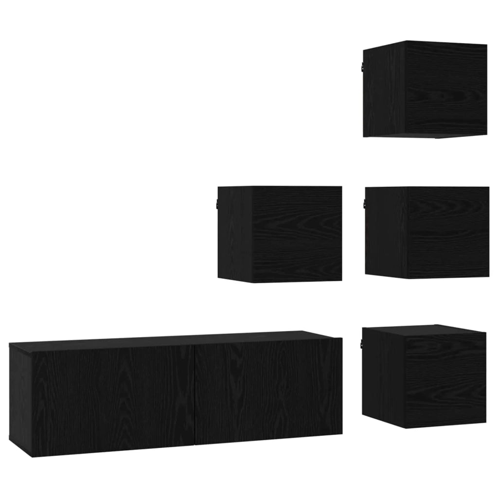 Set mobile TV 5 pcs 100 x 30 x 30 cm Rovere Nero 3438605