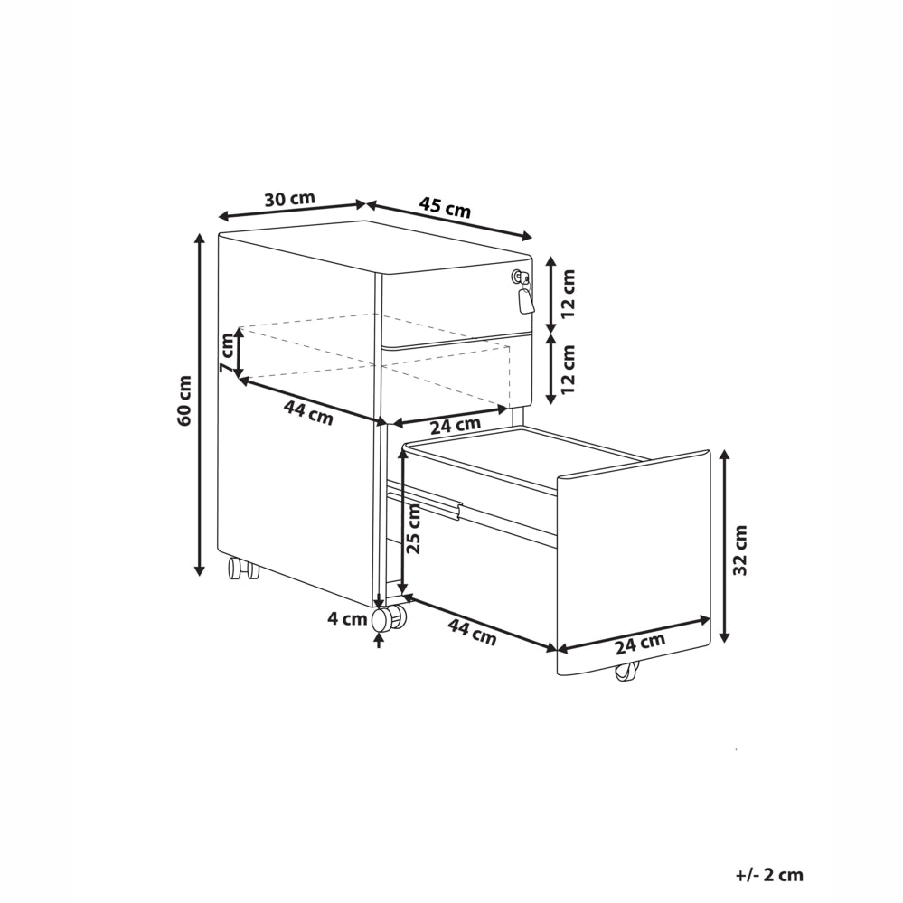 Armadietto mobile contenitore In Metallo Rosso Con 3 Cassetti Con Serratura A Chiave Ruote Industriali Moderni Home Office Garage