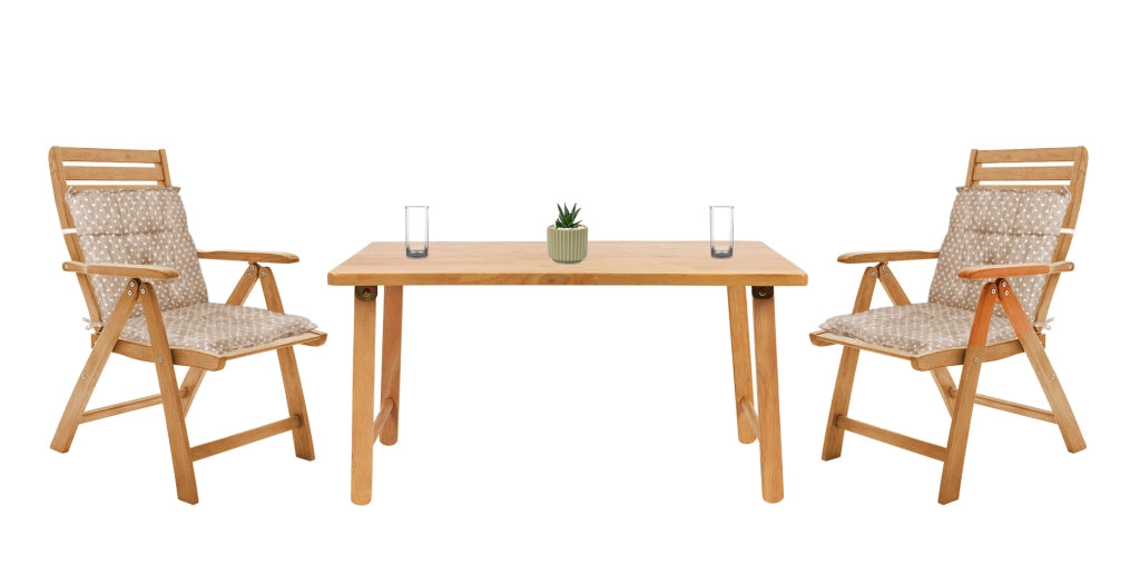Set Cuscini Sedia Con Schienale Imbottiti Con Laccetti Banda Elastica 40 x 80 Cm CuoricinoMarrone - 2 Pezzi