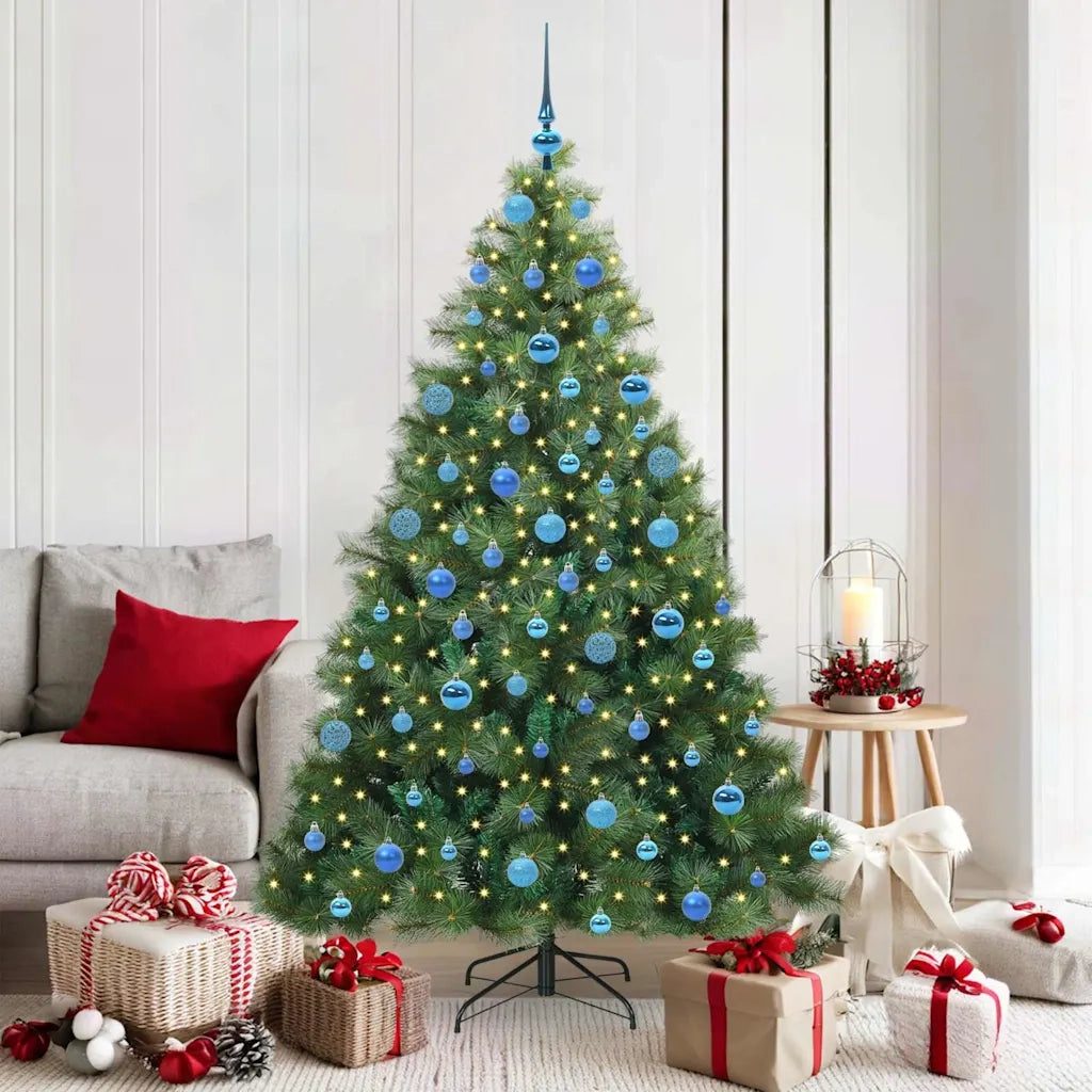 Albero di Natale | Decorazioni natalizie artificiale con 300 LED Verde 180 cm PE e PVC