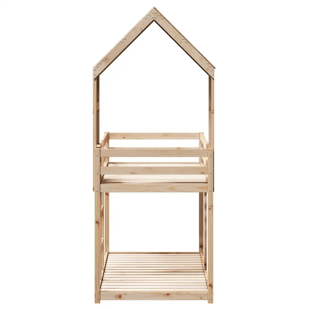 Letto a Castello senza Materasso 90x200cm Massello Pino