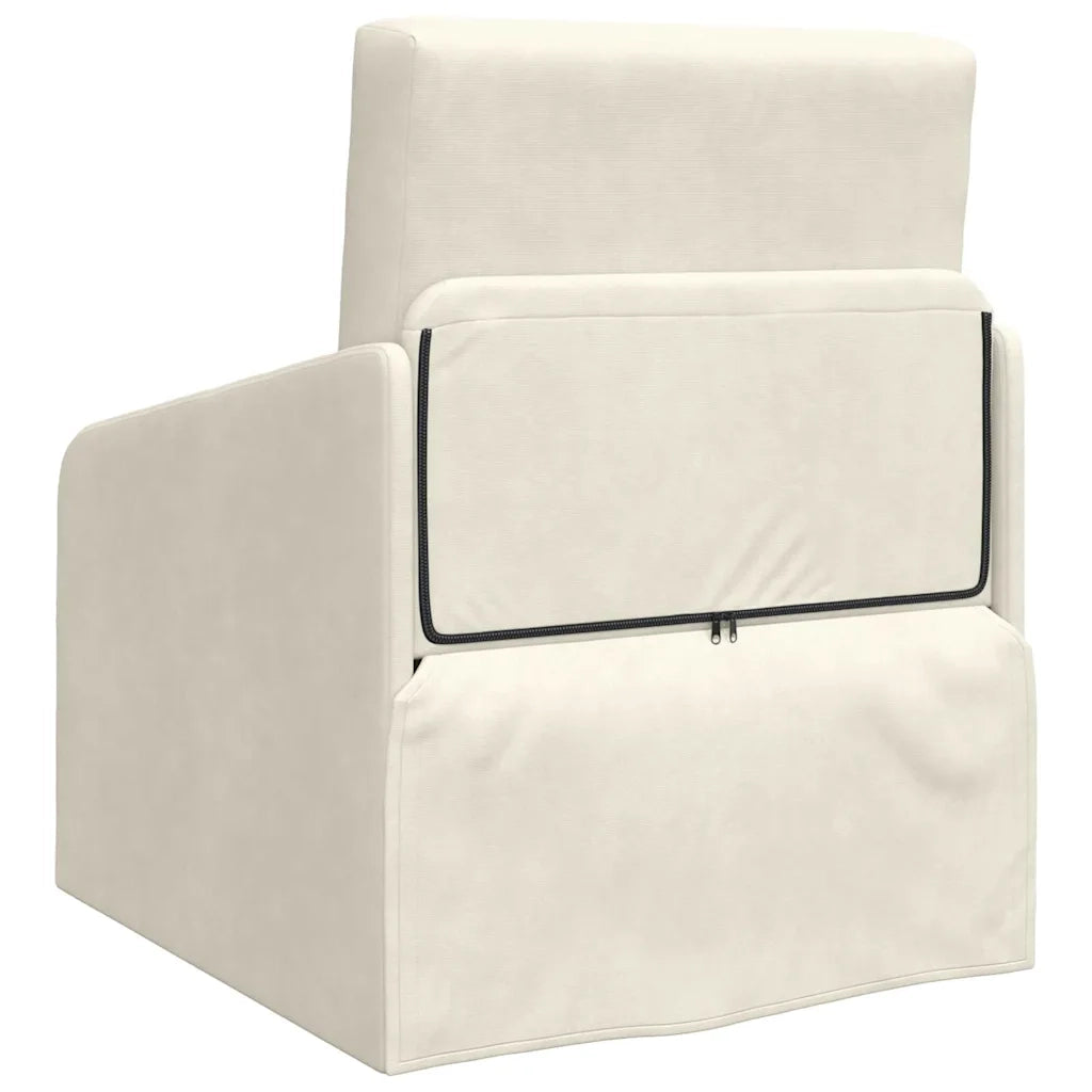 Divano letto-Sofa Letto-Daybed Crema 65 x 80 x 83 cm Velluto