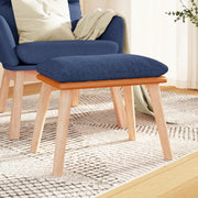 Poggiapiedi Blu 45x29,5x39 cm in Tessuto e Similpelle cod mxl 74405