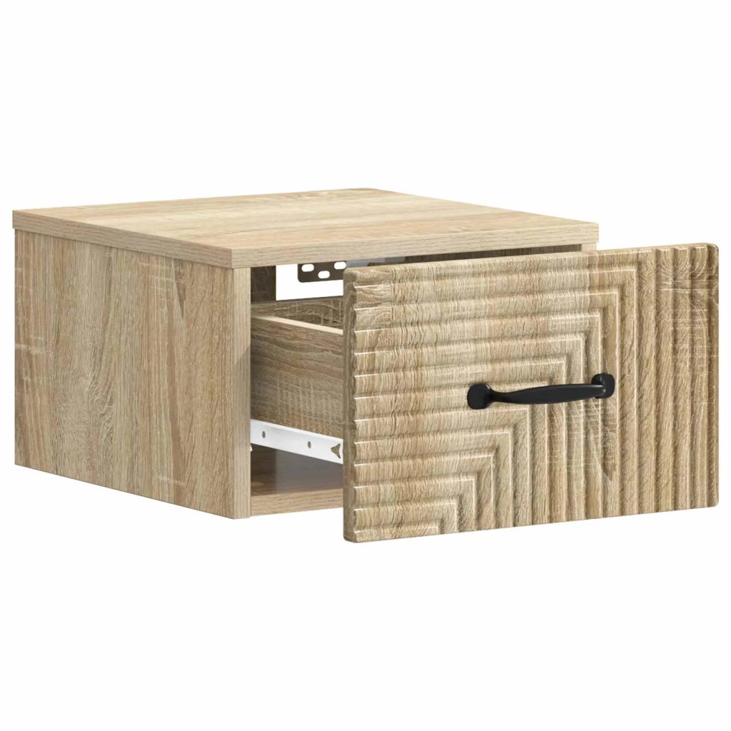 Mobiletto da notte a muro Rovere Sonoma 34,5 x 33 x 20 cm