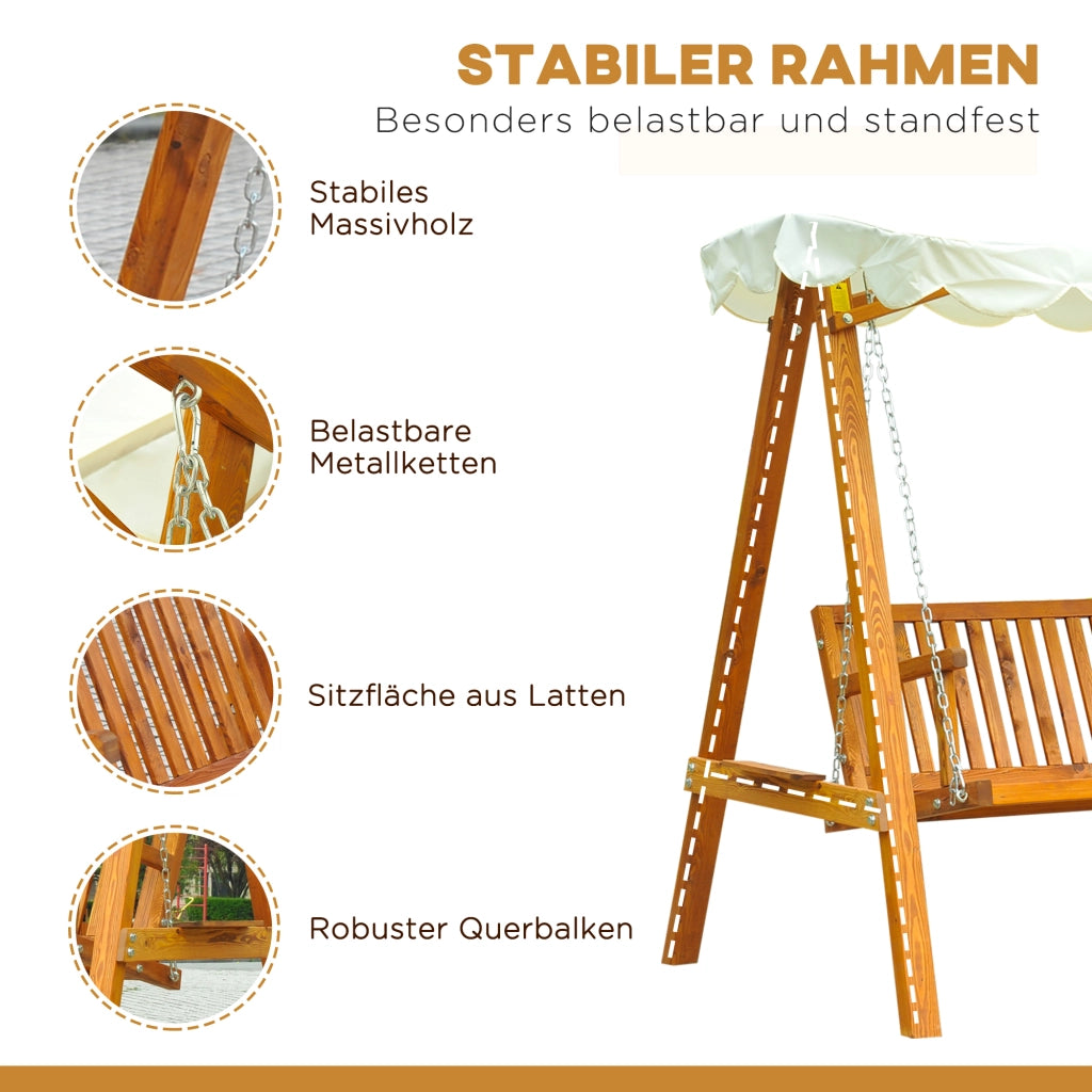 Altalena da Giardino Hollywood Schaukelbank ¨C Zephmum ¨C 3 Posti in Legno di Larice